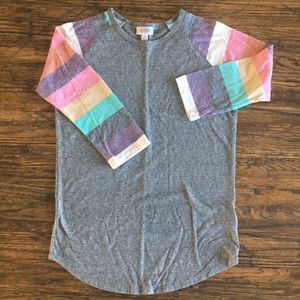 Lularoe Randy top 3/4 length sleeve XS rainbow